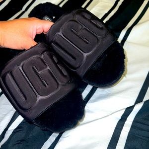 Ugg platform slippers black